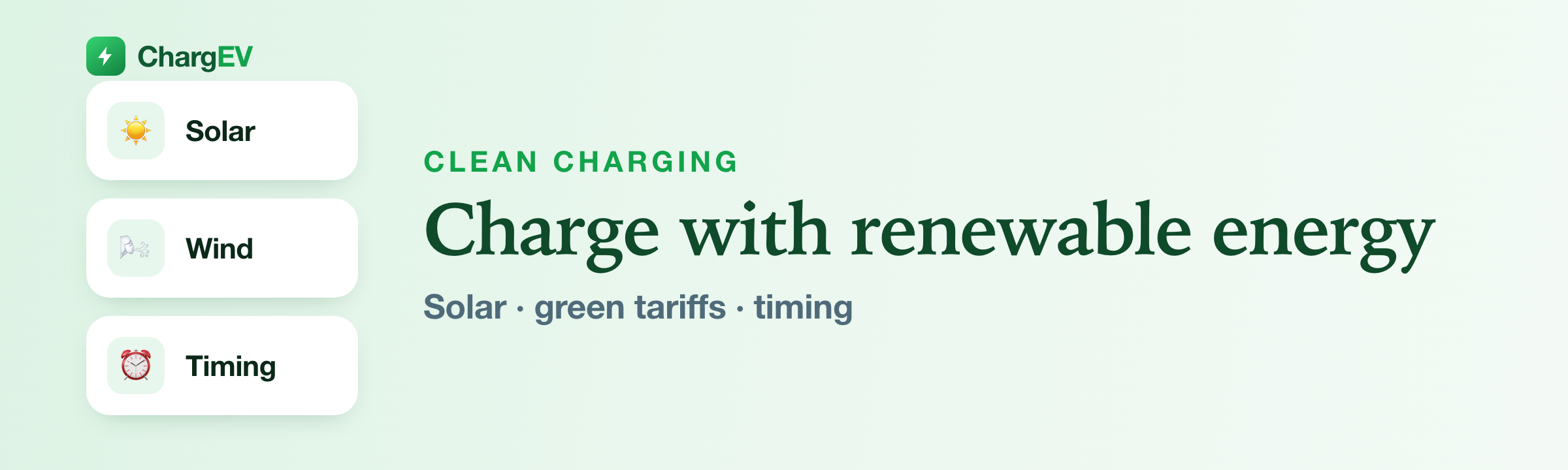Charging an EV with renewable energy